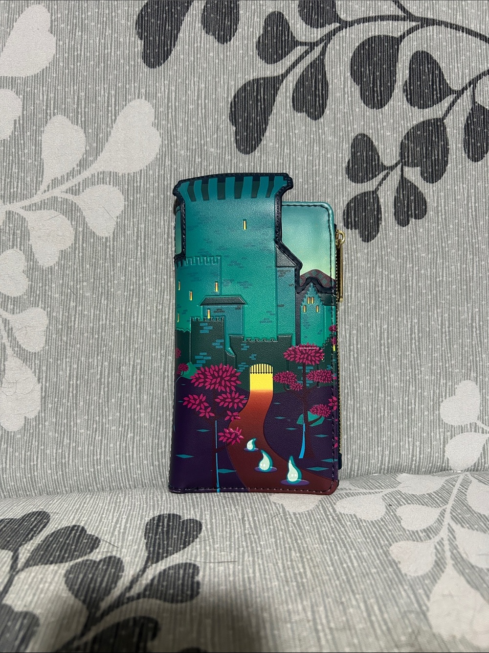 Decorative Teal and Purple Wallet